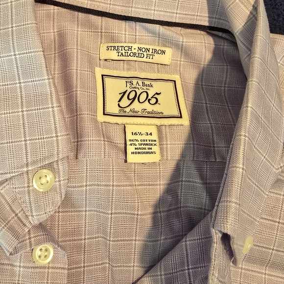 Jos. A. Bank 1905 Purple Checkered Dress Shirt 16 1/2 34/35 - Picture 1 of 3
